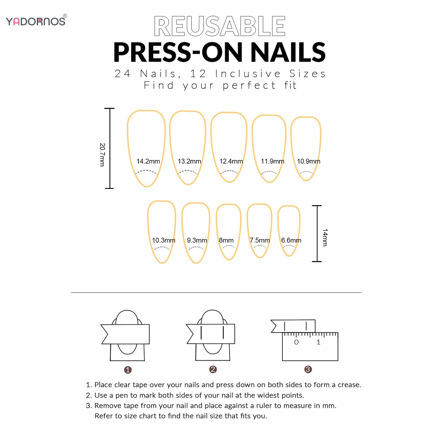 Y2K Star & Moon Press On Nails - Gradient Blue French Tips (24pcs)