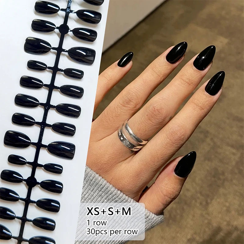 24-Piece White French Press-On Nails - Full Cover Artificial Nail Set