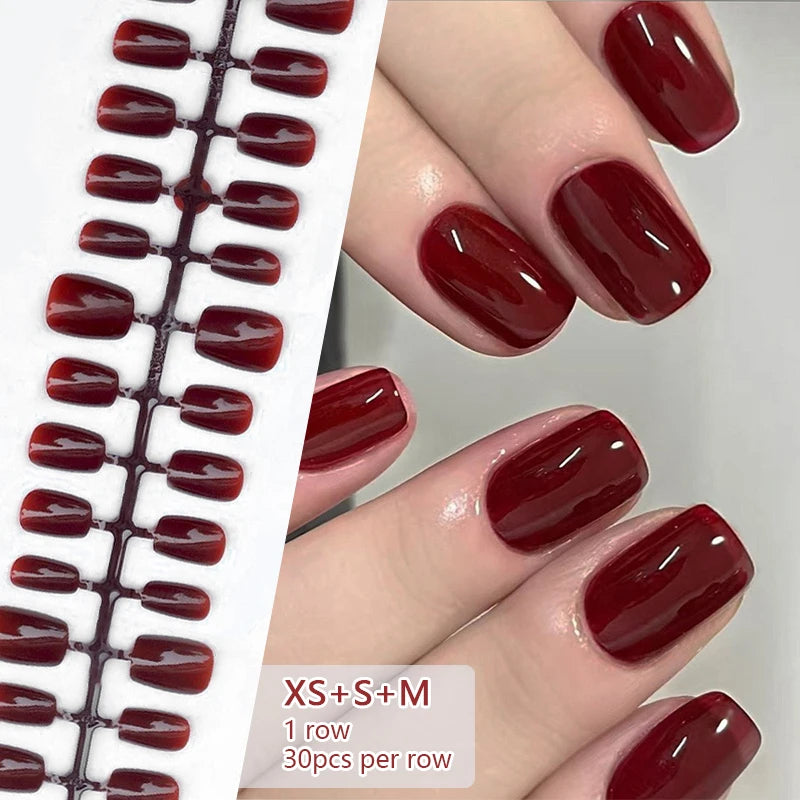 24-Piece White French Press-On Nails - Full Cover Artificial Nail Set