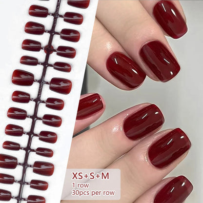 24-Piece White French Press-On Nails - Full Cover Artificial Nail Set