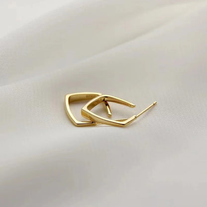 Geometric Gold Metal Drop Earrings