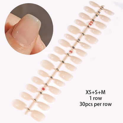 24-Piece White French Press-On Nails - Full Cover Artificial Nail Set