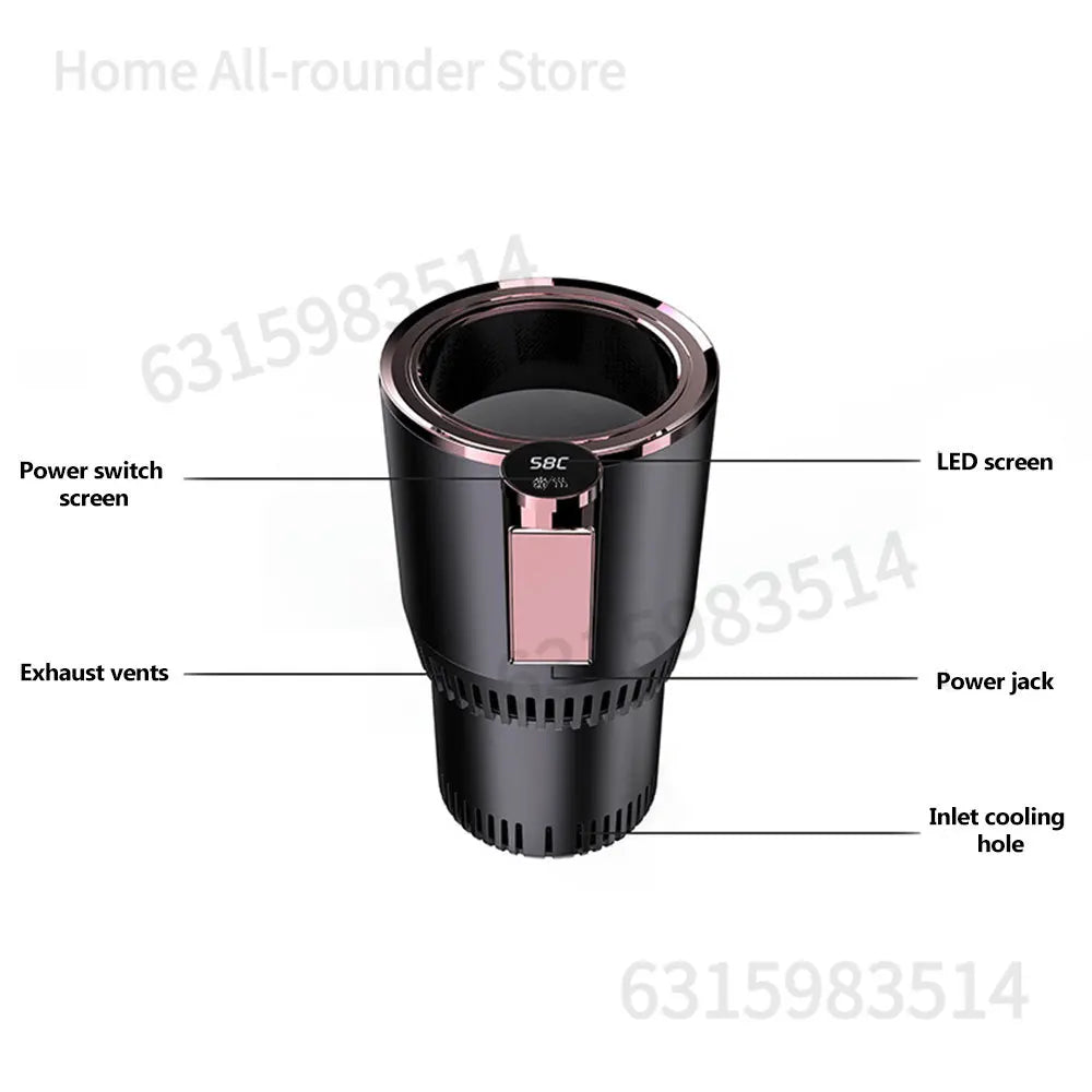 12V Smart Car Cup Holder - Cooler & Heater with Display