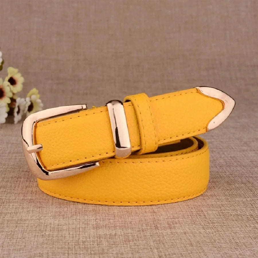 Women's Leather Belt - Vintage Pin Buckle Trouser Belt