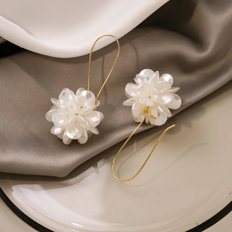 Pearl Petal Ball Earrings - 2pc DIY Fashion Statement Earrings Set
