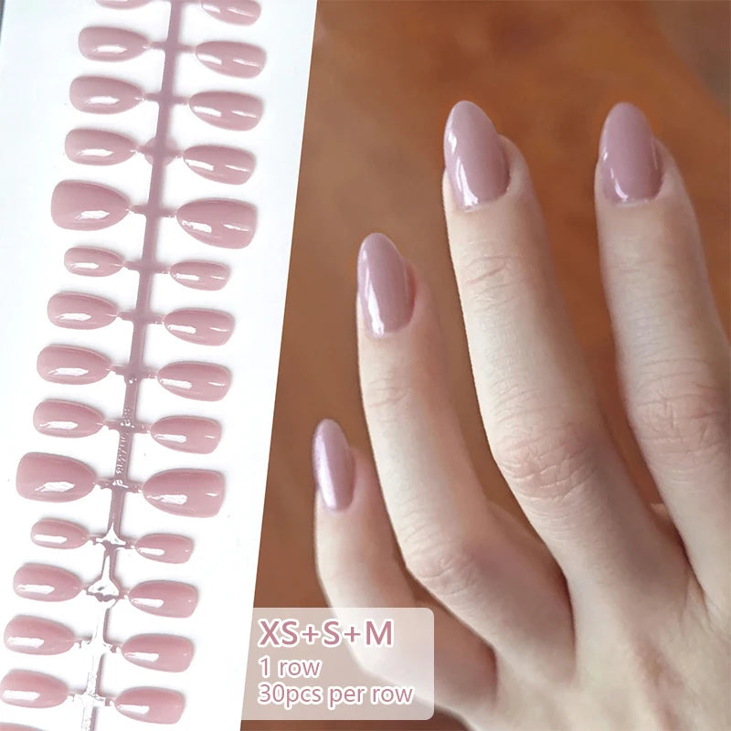 24-Piece White French Press-On Nails - Full Cover Artificial Nail Set