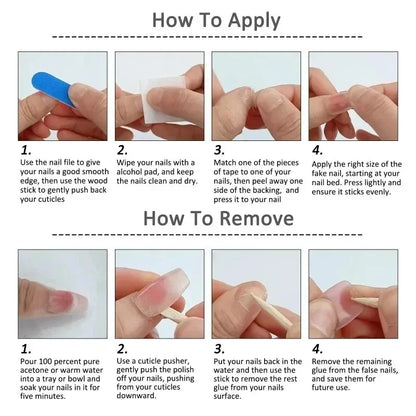 Sweet Butterfly Press-On Nails - 10pc Handmade Glossy Diamond False Nails Set