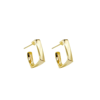 Geometric Gold Metal Drop Earrings