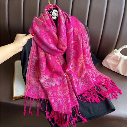 Autumn Paisley Pashmina Scarf - Premium Jacquard Cashmere Wrap