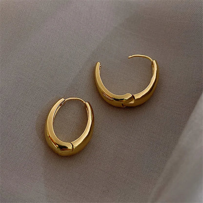 Vintage Gold Hoop Drop Earrings - Statement Party & Wedding Jewelry