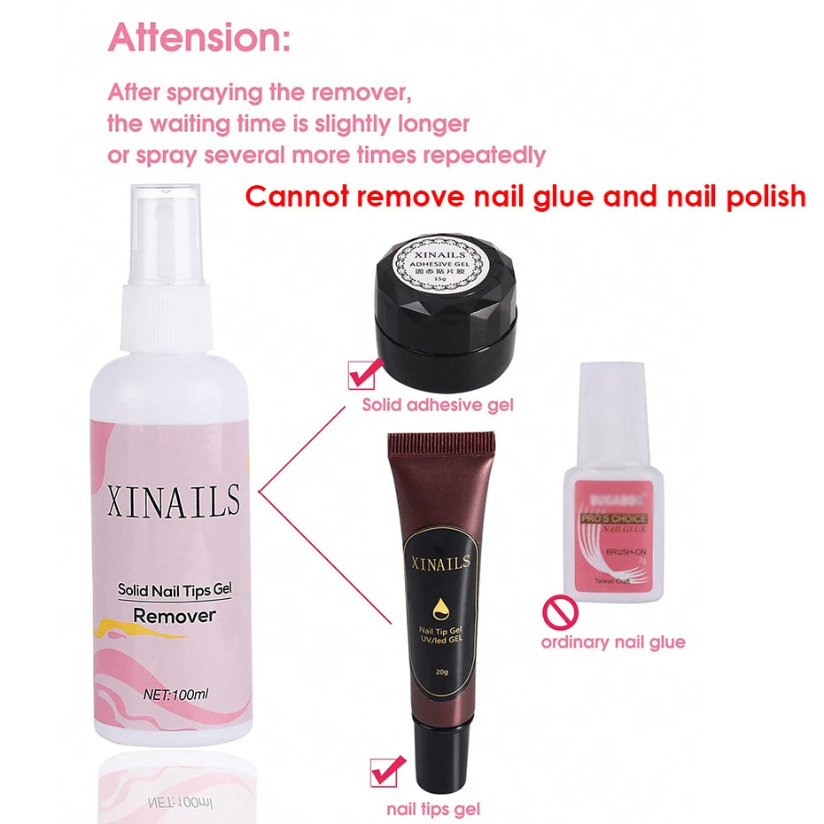 Press-On Nail Remover Gel - 100ml False Nail Adhesive Remover Liquid