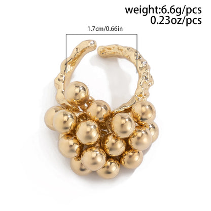 Irregular Metal Ball Ring - Creative Open Finger Ring for Women & Men