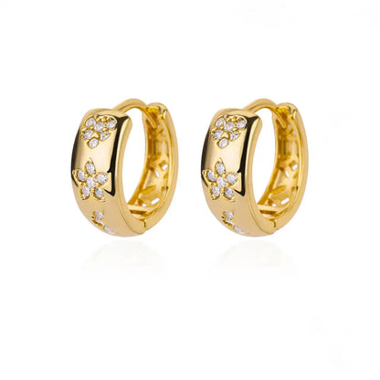 Rainbow Zircon Hoop Earrings - Stainless Steel