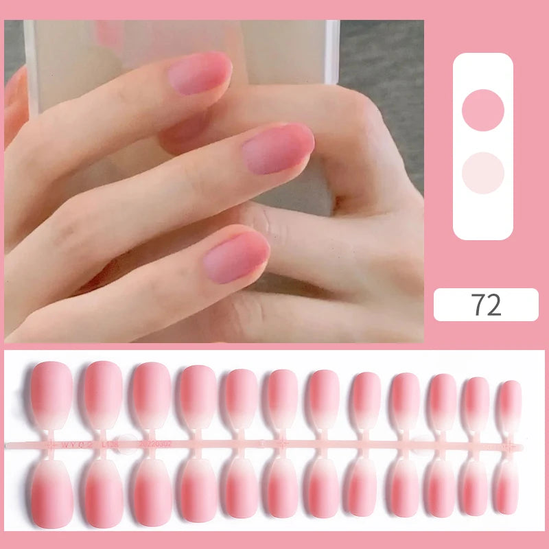 24-Piece White French Press-On Nails - Full Cover Artificial Nail Set