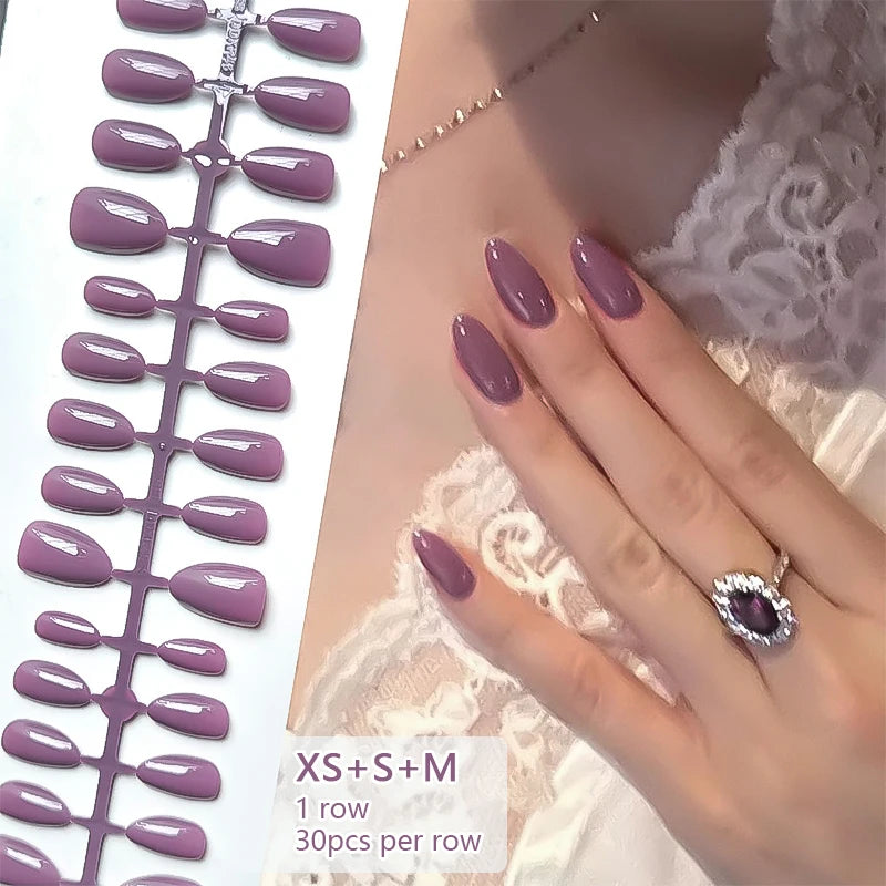 24-Piece White French Press-On Nails - Full Cover Artificial Nail Set