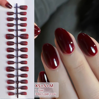 24-Piece White French Press-On Nails - Full Cover Artificial Nail Set