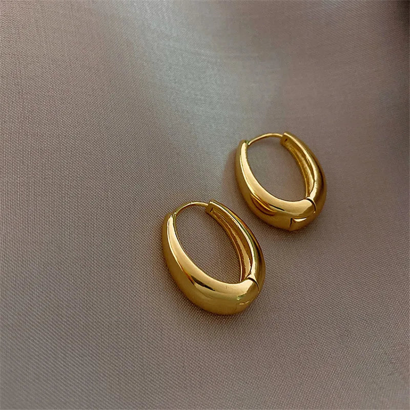 Vintage Gold Hoop Drop Earrings - Statement Party & Wedding Jewelry