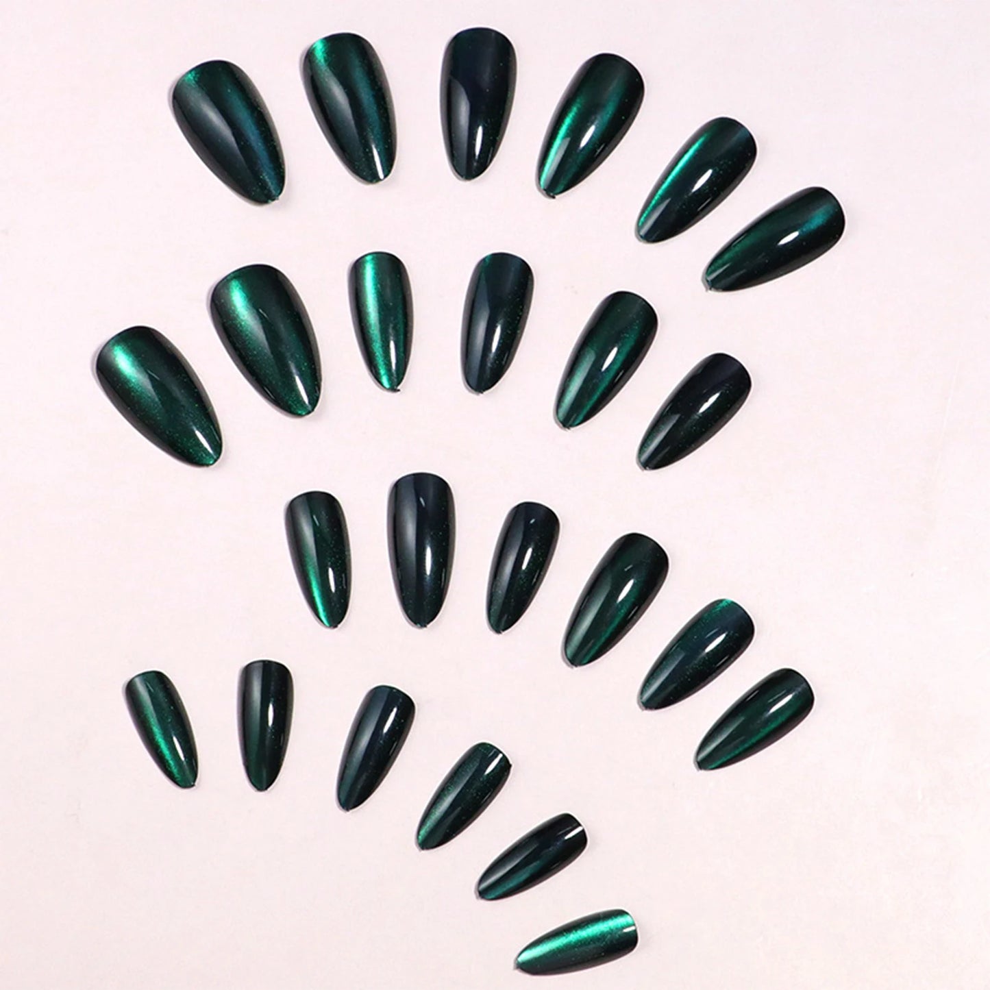 Black Silver Bowknot Press-On Nails - Stiletto 24pcs Full Cover Set