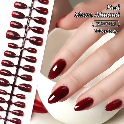24-Piece White French Press-On Nails - Full Cover Artificial Nail Set